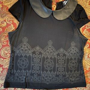 Killstar Black Gothic Collared Blouse